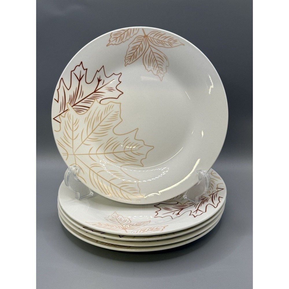 Set Of 5-Vintage Orly Maison 7 5/8" Salad Fall Leaves Plates